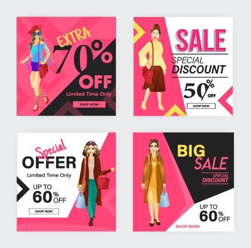 Fashion womens clothing promotion vector