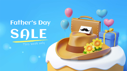 Fathers day sale vector