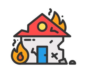 Fire natural disaster icons vector