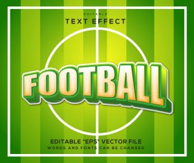 Football 3d editable text style vector
