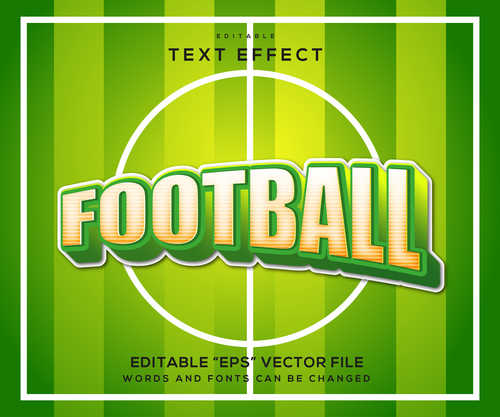 Football 3d editable text style vector