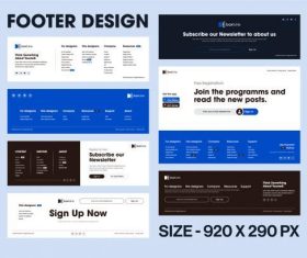 Footer design web vector