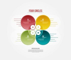 Four circles infographic vector