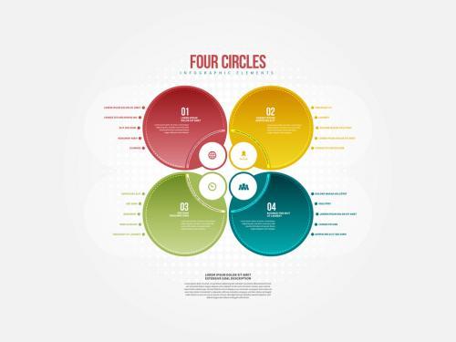 Four circles infographic vector