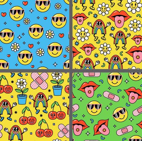 Funny seamless pattern vector