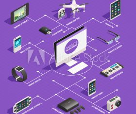 Gadgets infographic illustration vector