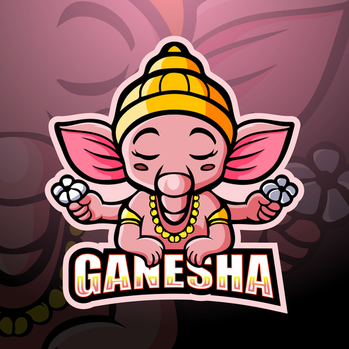 Ganesha cartoon icon vector