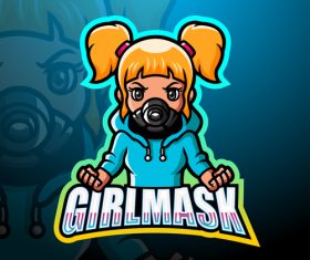 Girlmask cartoon icon vector