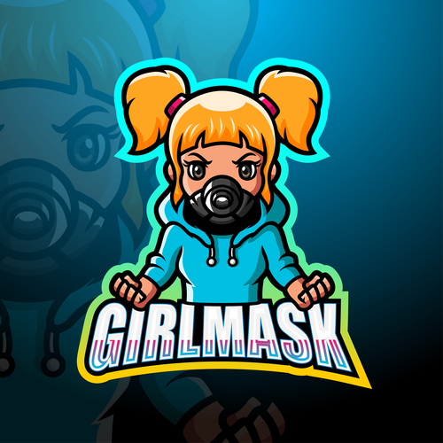 Girlmask cartoon icon vector