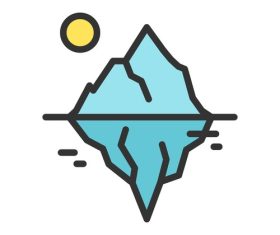 Glacier natural disaster icons vector