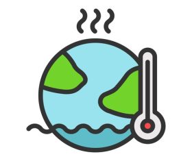 Global warming natural disaster icons vector