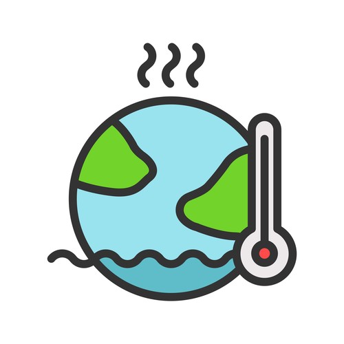 Global warming natural disaster icons vector