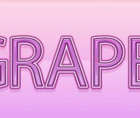 Grape text effect style vector