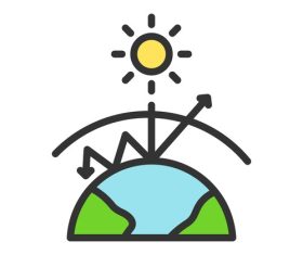 Greenhouse effect icons vector