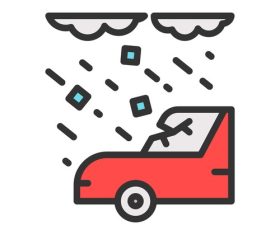 Hail natural disaster icons vector