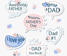 Hand drawn fathers day badge vector