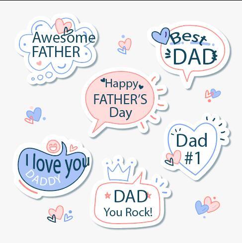 Hand drawn fathers day badge vector