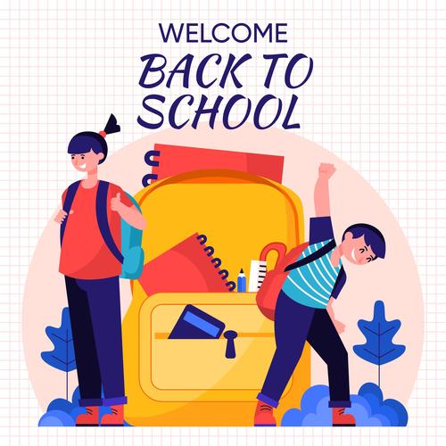 Happy student back to school background vector