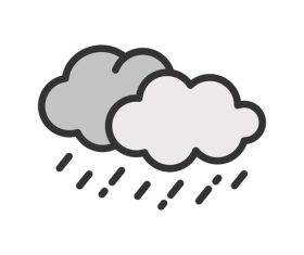 Heavy rain natural disaster icons vector