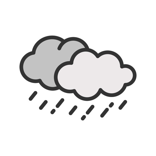 Heavy rain natural disaster icons vector