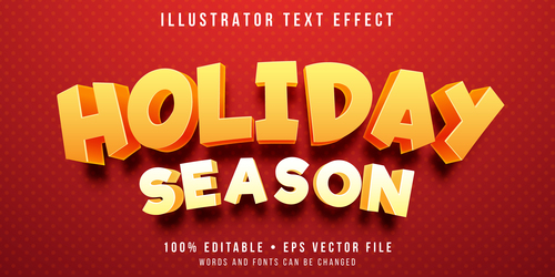 Holiday season 3d style effect vector