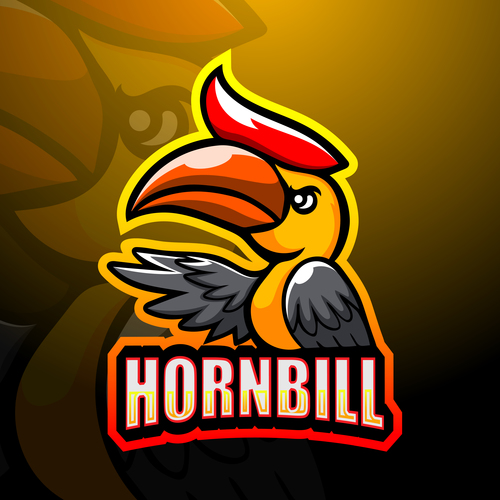 Hornbill cartoon icon vector