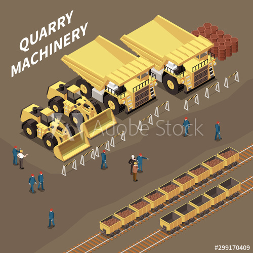 Illustration vector quarry machinery