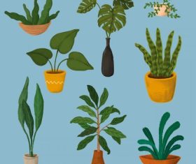 Indoor plants sticker vector
