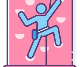 Indoor rock climbing vector