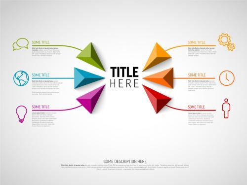 Infographic template with six elements vector