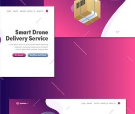 Intelligent drone delivery service concept vector