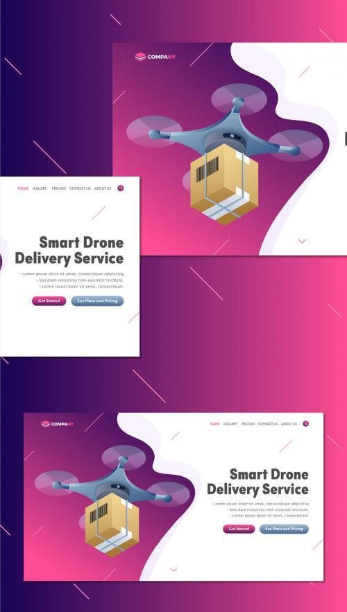 Intelligent drone delivery service concept vector
