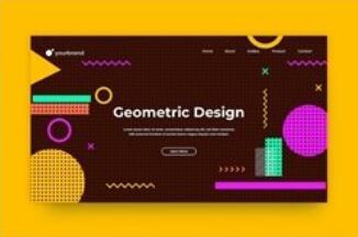 Landing page geometric background vector
