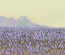 Lavender garden background template vector