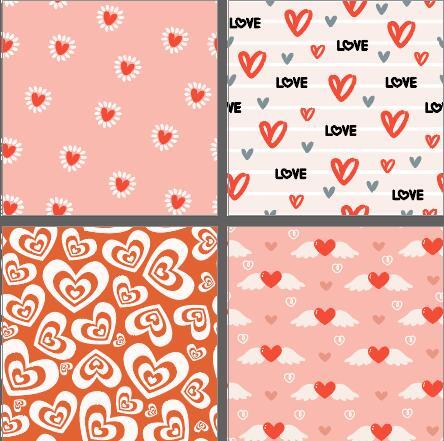 Little love heart seamless pattern vector