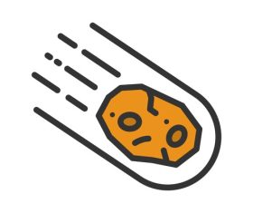 Meteorite icons vector