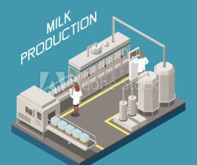 Milk proouction factory illustration vector