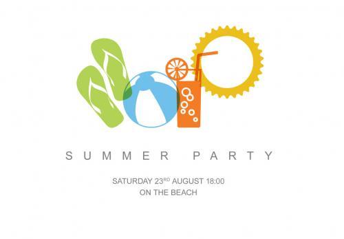 Minimalist summer party flyer layout vector