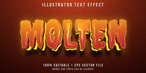 Molten text style vector