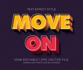 Move on editable font effect text vector