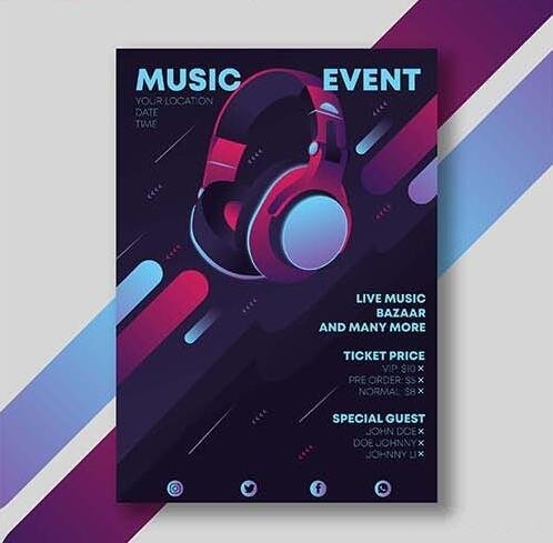 Music event poster vector