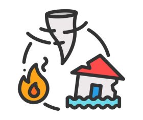 Natural disaster icons vector