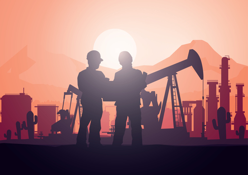 Oil industry outline background vector