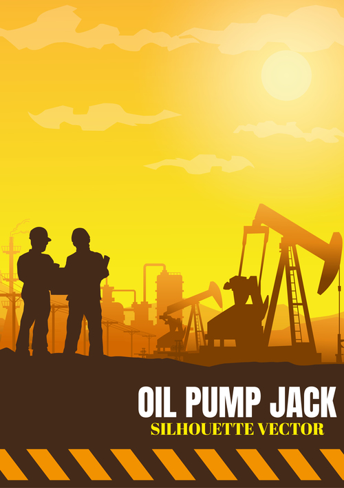 Oil rig background illustration vector