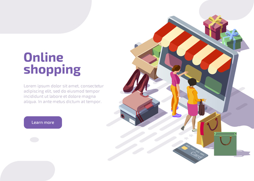 Online shopping illustrationvector