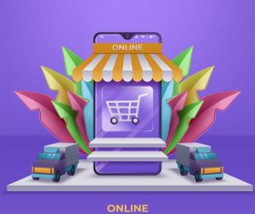 Online shopping vector