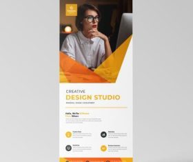 Orange color business rollup banner vector