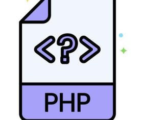 PHP code icons vector