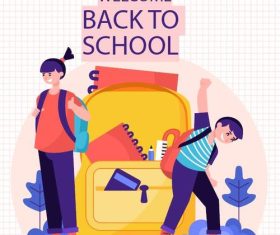 Painting in water colours back to school background vector