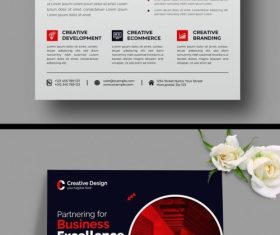 Partnering business flyer design vector